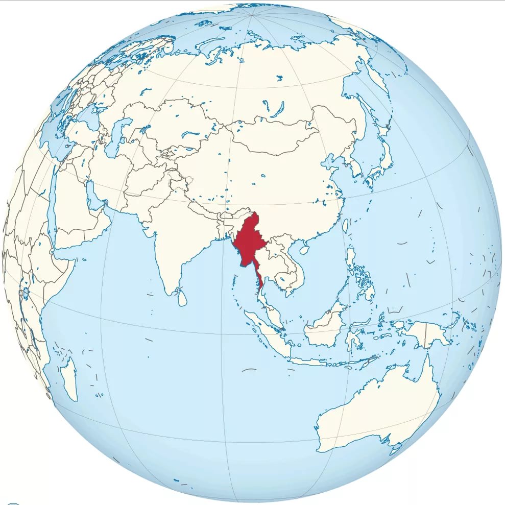 Мьянма на карте