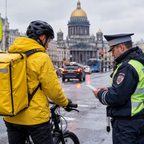Петербургских курьеров могут обязать сдавать экзамены по ПДД